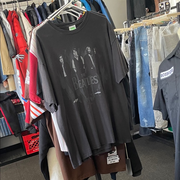 T-shirt Vintage Beatles - Taille XL - Gris - 90% Coton - Très Bon état